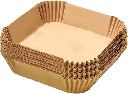 Airfryer Pişirme Kağıdı 50 Adet Kare Fırın Tepsisi Yanmaz Yapışmaz Gıda Parşömeni Sıcak Hava Fritözü Aksesuarı