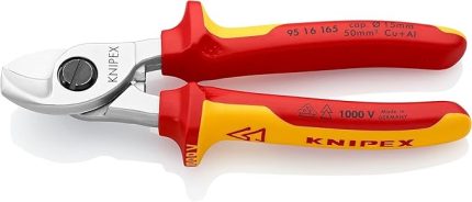 Kablo Makası, Krom Kaplama, Çok Bileşenli Manşonlarla Izole Edilmiş, Vde Onaylı 165 mm 95 16 165