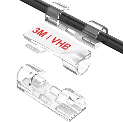 Kablo Sabitleyici Klips, Kablo Düzenleyici Kroşe, Yapışkanlı Kablo Tutucu Klips, Kablo Dağınıklık Önleyici Organizer 20 Adet,