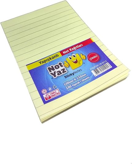 Yapışkanlı Bloknot 150 * 100mm Çizgili 80 Yapraklı
