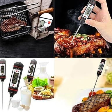 Mutfak Termometresi – 3 Saniyede Hızlı Okuma | Katlanabilir Çelik Prob, LCD Ekranlı Et, Şeker, Yağ, Su ve Barbekü Isı Ölçer - Görsel 3