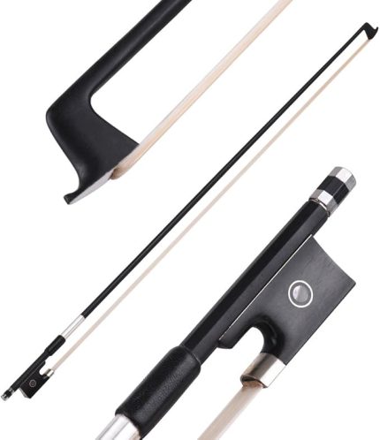 Dengelenmiş Karbon Fiber 4/4 Keman Keman Yay Yuvarlak Çubuk Nefis At Kılı Abanoz Kurbağa