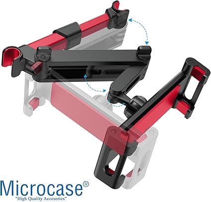 Araç İçi Koltuk Arkası Uzayan Başlıklı Tablet Telefon Tutucu Siyah-Kırmızı - AL2899 - Görsel 2