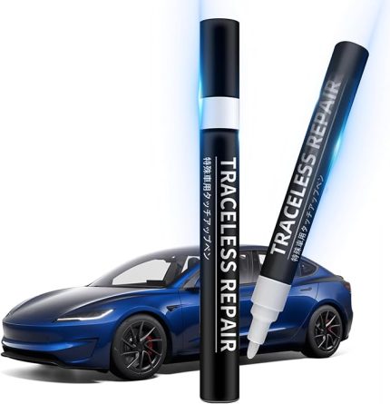Model Y 3 X S boya onarım kiti boya kalemi ve fırça 2'si 1 arada araba boyası kenar çizik onarımı otomobil için 1 adet (Deep Blue Metallic PPSB)