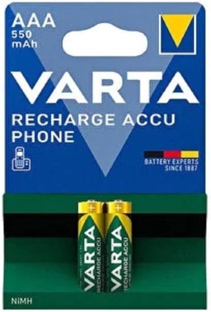 Edilebilir Ince Aaa Varta Aaa 550mah 2li Blister Telsiz Telefon Pili