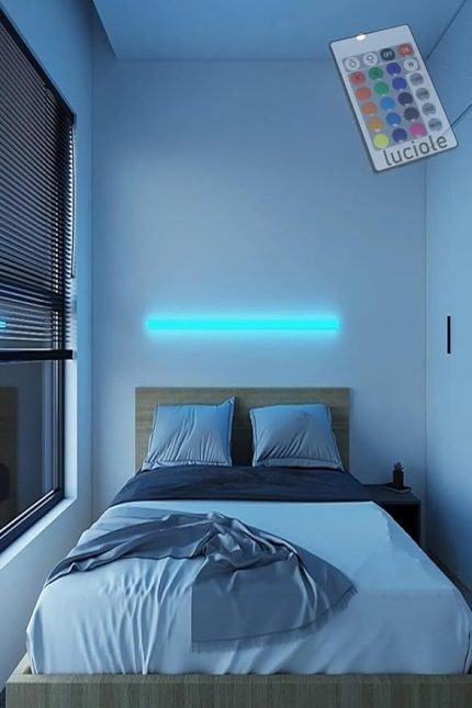 LED Abajur Aplik Gece Lambası Rgb Lambader 16 Renkli Uzaktan Kumandalı Işık 4 Animasyonlu