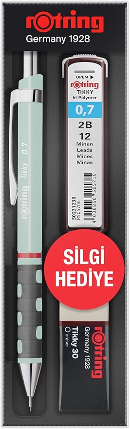 TIKKY Min Silgi 3'lü Okul Seti- 0.7 Opal Mavi