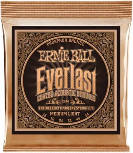 Ball Everlast Orta Hafif Kaplamalı Fosfor Bronz Akustik Gitar Telleri, Ölçü 12-54