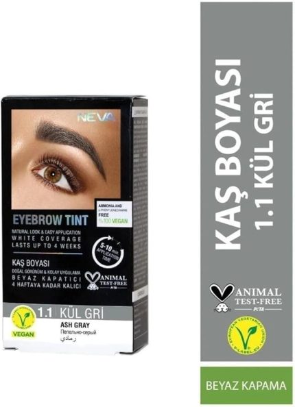 Eyebrow Tint Vegan Kaş Boyası Seti 1.1 Kül Gri
