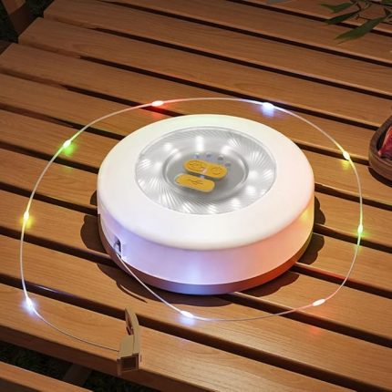 Simple is Beauty Kamp Lambası, 10 Metre Şerit LED, RGB Işıklı, 1800mAh Batarya, Suya Dayanıklı, Çok Fonksiyonlu, SOS Kırmızı Işıklı, Waterproof, Yanıp Sönen Mod, YH13, Beyaz