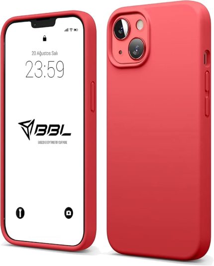 iPhone 13/14 İle Uyumlu Kılıf İnce Ve Dayanıklı Sıvı Silikon 3 Katmanlı Tam Kaplamalı Şık Yumuşak Jel Hissi Yüksek Kalite Kauçuk Telefon Kılıfı (Kırmızı)