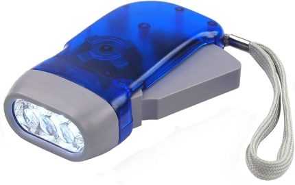 Batterielose LED-el feneri, Dynamo ve 3 LED kamp için
