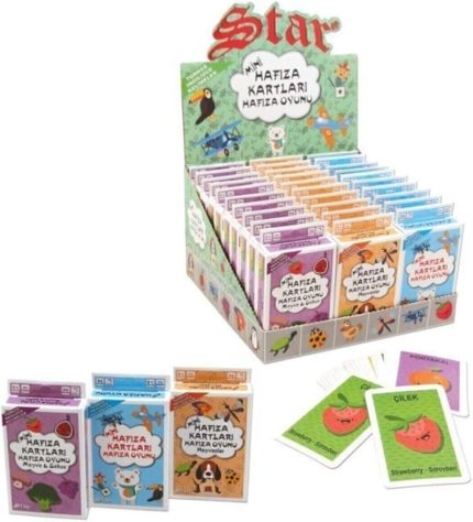 Oyun Star Hafıza Kartları Eşleştirme Eşini Bul Oyunu 3'lü Set