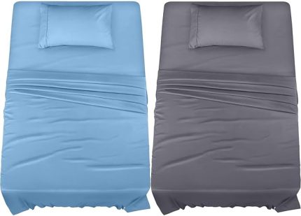 2 Adet Tek Kişilik Pamuklu Lastikli Çarşaf Ve Yastık Kılıfı Seti Nevresim Takımı (Karışık Renk)