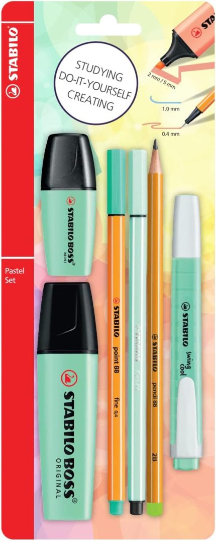 - Kalem Seti - Tek Pastel Renk - 6'lı Set - Yeşil