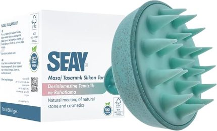 Saç Bakım Fırçası, Saç Derisine Masaj Yapan Şampuan Tarağı, Duş Fırçası Slikon Saç Masaj Tarağı Mavi