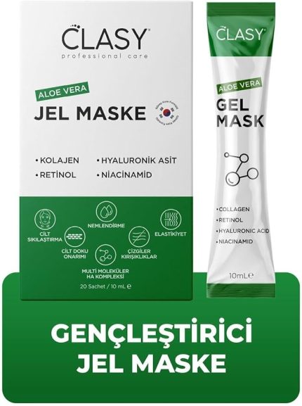 Aloe Vera Jel Maske – Organik Aloe Jel ile Yüz ve Cilt Bakımı – Güneş Yanığına Karşı Ferahlatıcı Maske – Seyahat Boyu Nemlendirici, 10 ml.
