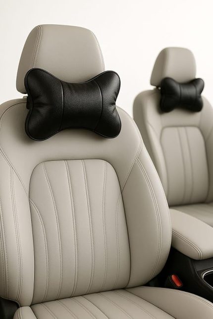 Oto Boyun Yastığı Seti Ortopedik Araç İçi Seyahat Yastığı (Siyah)