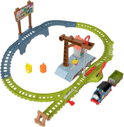 & Friends Pille çalışan Thomas ve Troublesome Truck ile Thomas ve Arkadaşları Boya Teslimatı Motorlu Tren Seti, 3 yaş üstü çocuklar için, HTN34