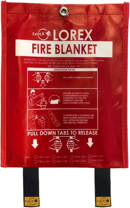 LR-FB1010CP Premium Serisi 100cm x 100cm Çantalı Yangın Battaniyesi