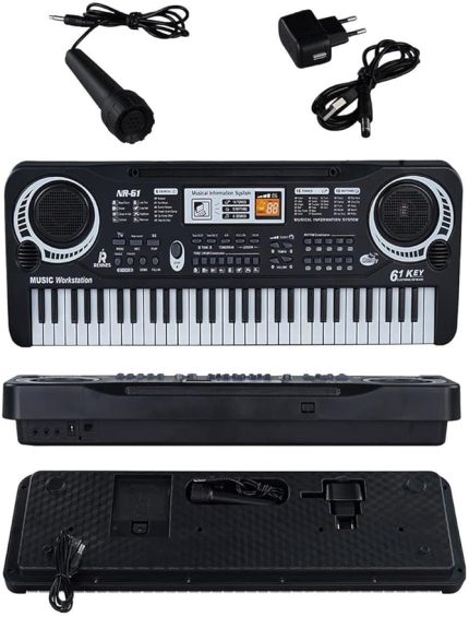 NR-61BK Çocuklar İçin Pilli Mikrofonlu 61 Tuşlu Eğitici Org (3-12 Yaş)