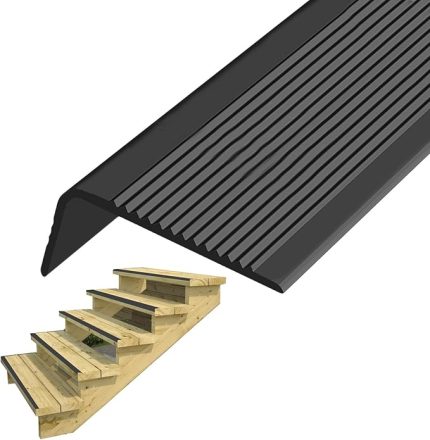 Burunlu Trim PVC Merdiven Kenarı L Şekilli Kaymaz Koruyucu Güvenlik Adım Trim Kauçuk Köşe Koruma Şeridi İç Mekan Dış Mekan Fayans Ahşap Metal Merdiven Kurulumu Kolay Genişlik 3 x 7 cm (Renk: B