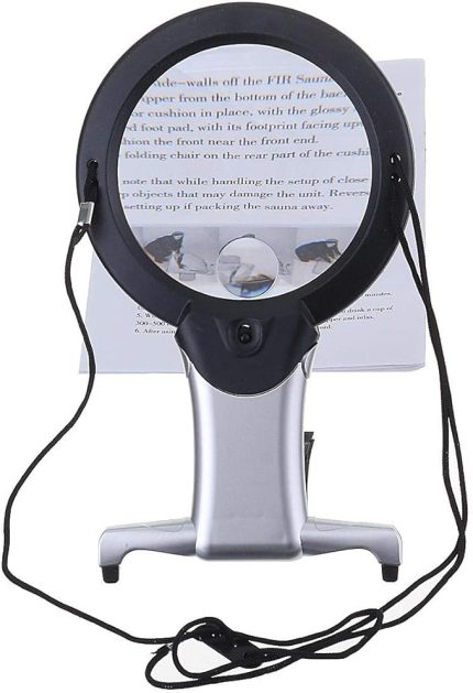 Asılı Büyüteç Işık Masaüstü LED Lamba Dev Okuma Büyüteç