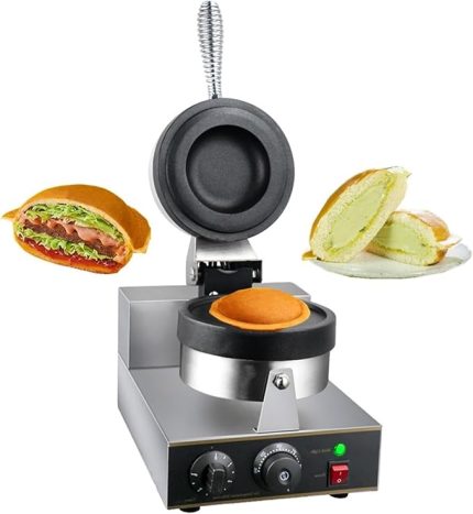 UFO Burger Makinesi, Dondurma Hamburger Makinesi, Yapışmaz Hamburger Presi, Döner Waffle Makinesi, Çift Taraflı Isıtma 50-300℃, Ev ve Ticari Kullanım