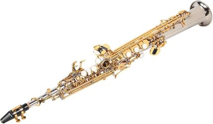 pirinç Soprano Düz Saksafon gümüş Kaplama Tüp Altın Anahtar Sax Profesyonel Ve Ev kullanımı Için Taşıma çantası Ile