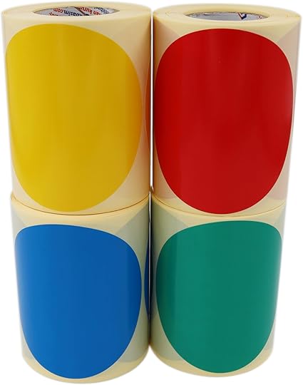 Daire Renk Baskılı Çap Etiketi 100mm Daire Ölçülerinde Yuvarlak Çıkartma Sticker Ruloda 250 Adet Kendinden Yapışkanlı Rulo Etiketi Barkod Yazıcılar ile Uyumlu 40mm Kuka (Kırmızı) - Görsel 5
