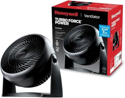 TurboForce Turbo Vantilatör HT900E, Sessiz Soğutma, 90 Dereceye Kadar Ayarlanabilir Eğim Açısı, 3 Hız Ayarı, Duvara Montaj, Masa Vantilatörü - Siyah