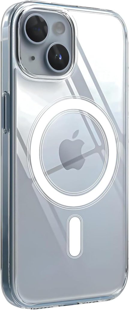 iPhone 13 için Magsafe ile Uyumlu Şeffaf Kılıf Kristal Berraklığında Materyal Polikarbonat Arka Kısım ve Silikon Kenarlar Wireless Kablosuz Şarj Destekli Kılıf Kapak (13)