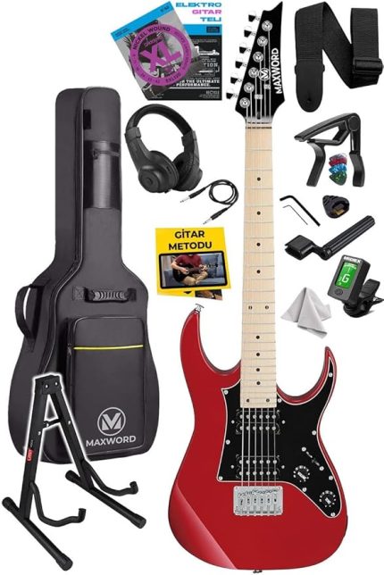 DE-150RD-ST Maple Klavye HH Manyetik Yüksek Kaliteli Elektro Gitar Seti