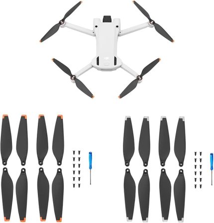 DJI Mini 3 Pervane Seti - 16 Adet Yedek Bıçak, Drone Aksesuarı, Düşük Ağırlık, Sessiz, Sağlam (Turuncu ve Gümüş)