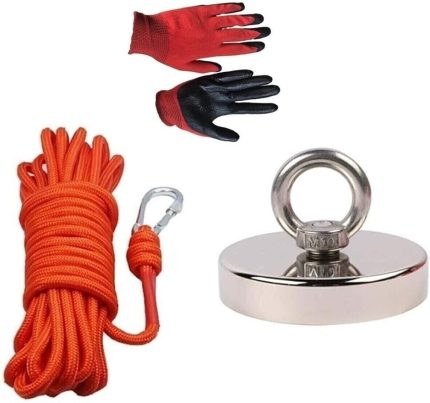 Magnet Magnet Fishing Halatlı Neodyum Pot Mıknatıs Seti, 60Mm Çapında Kancalı Mıknatıs Balıkçılığı