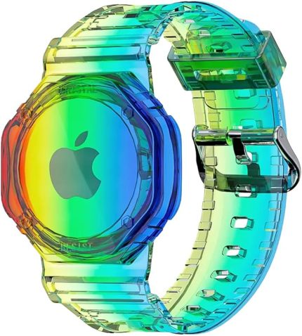 TagSafe Rainbow Çocuk Bileklik Silikon AirTag Uyumlu Kılıf Saat Hafif