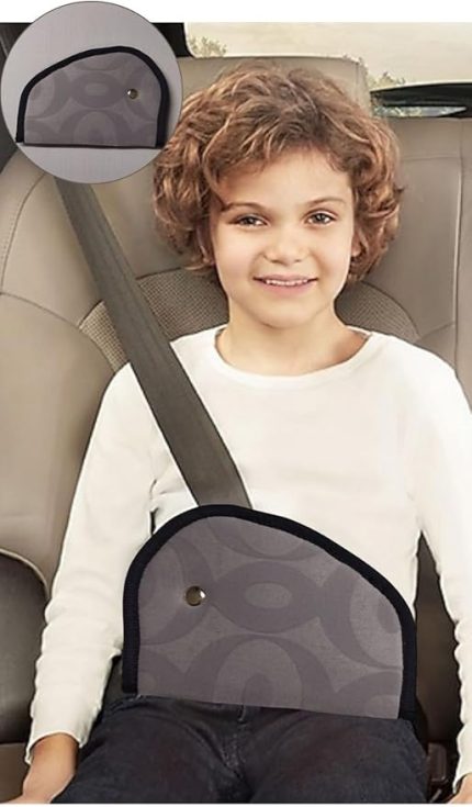 Emniyet Kemeri Düzenleyici Ve Tutucu Emniyet Kemer Pedi,Boyun kesme önleyici,Çocuk emniyet kemer rahatlatıcı,oto kemer kılıfı,yüksek kaite(GRİ Renk)(YUMUŞAK VOLEUR KUMAŞ)
