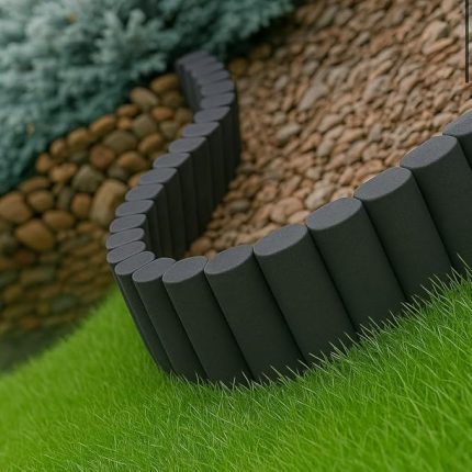 Garden Antrasit Gri Görünümlü Çim Bordürü 2.3 Metre Çim Ayırıcı