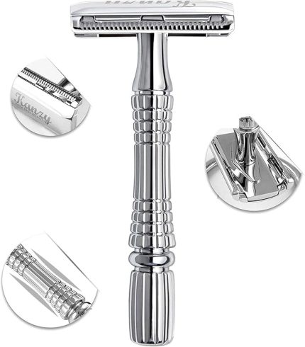 Güvenlik Jilet Manuel Tıraş Jilet Geleneksel Erkek Çift Kenarlı Bıyık Kaldırma Tıraş Aracı Paslanmaz Çelik Manuel Sakal Jilet Profesyonel ve Kişisel Kullanım Için Değiştirilebilir Bıçaklı