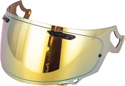 Kask lensi vizör yedek Arai RX-7X REO XD RX-7V VAS-V integral kask levhası, UV önleyici, buğulanma önleyici ve çizilmez, sürüş güvenliğiniz için kask vizörü (altın)