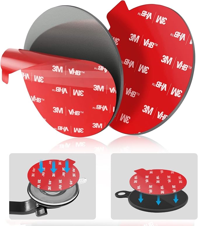 Çok Güçlü Yapışkan Yapıştırıcı, 2,76 inç/70 mm Gösterge Paneli Pedi Montaj Diski Yapıştırıcı Yedek Kiti, Vantuz Gösterge Paneli Telefon Tutucu ve Ön Cam Araç Montajı için Çift Taraflı