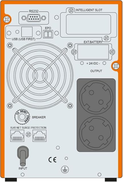 1KVA (2x 7AH) 4-8 dk Online UPS Güç Kaynağı