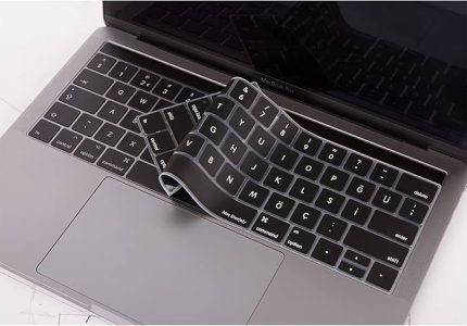 MacBook Pro Touch Bar Türkçe Q Silikon Klavye Koruyucu US Enter İnce Yıkanabilir Sessiz Yazım 13-15 İnç Uyumlu A1706 A1989 A2159 A1707 A1990 Siyah