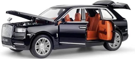 Metal Buhar Atan Led Işıklı Ses Efektli 1:22 Ölçek Rolls Royce Model Jip Araba Diecast Koleksiyonluk Hediyelik Çık Bırak (SİYAH)