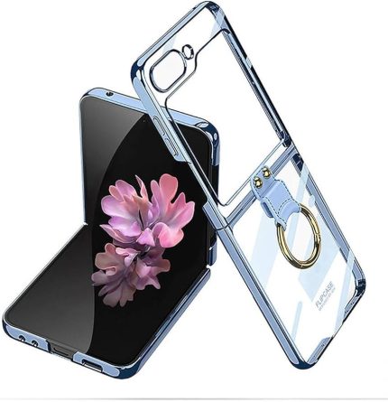 Z Flip 6 Kılıf Zore Yüzüklü Kıpta Kapak-Mavi