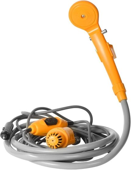 Kamp duşu, seyahat duşu, 12 V kamp duşu, su bidonu, bahçe, otomobil, karavan için