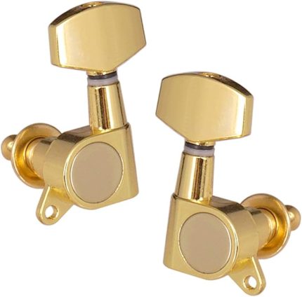 6pcs Guitar String Pegs Locking Tuners 3L3R Tuning Pegs String Tuners Electric Acoustic Guitar Tuner Heads Knobs 3 Left 3 Altın