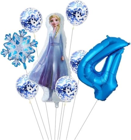 Elsa Folyo Balonlu Yaş Balon Set, 4