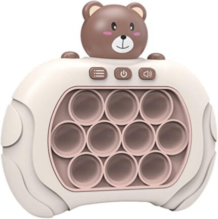 Işıklı Pop It Oyuncak Elektronik Popit Sevimli Ayıcık Oyun Konsolu PB129801