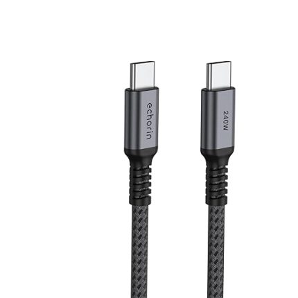 to Type-C (3 metre) Hızlı Şarj 240W PD 48V5A Yüksek Kaliteli Alüminyum Örgülü Kablo Gri